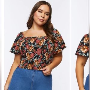 F21 Floral Smock Top